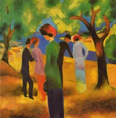 Lady in a green jacket - August Macke