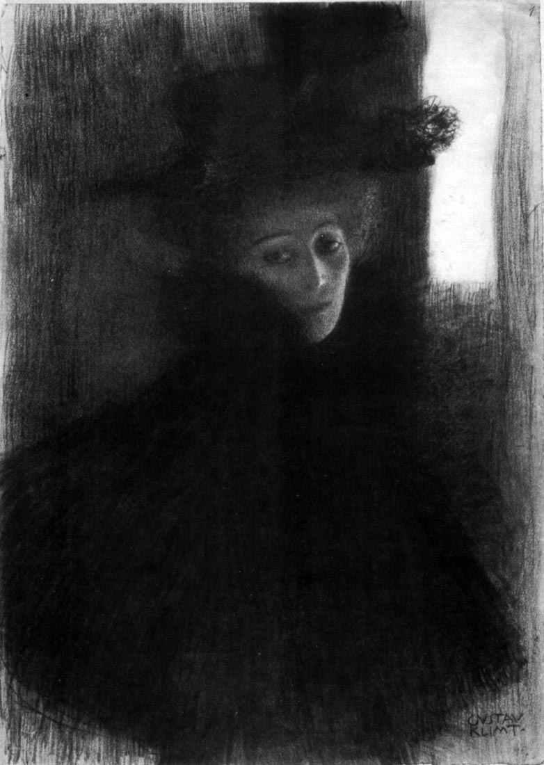 Lady with a hat and Cape - Klimt