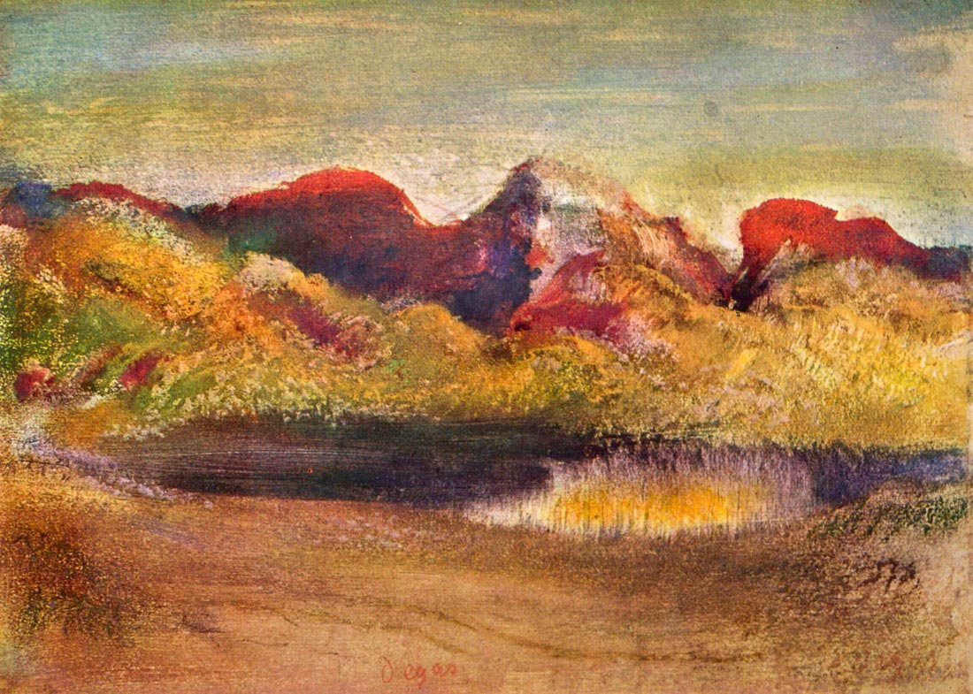 Lake and mountains - Degas