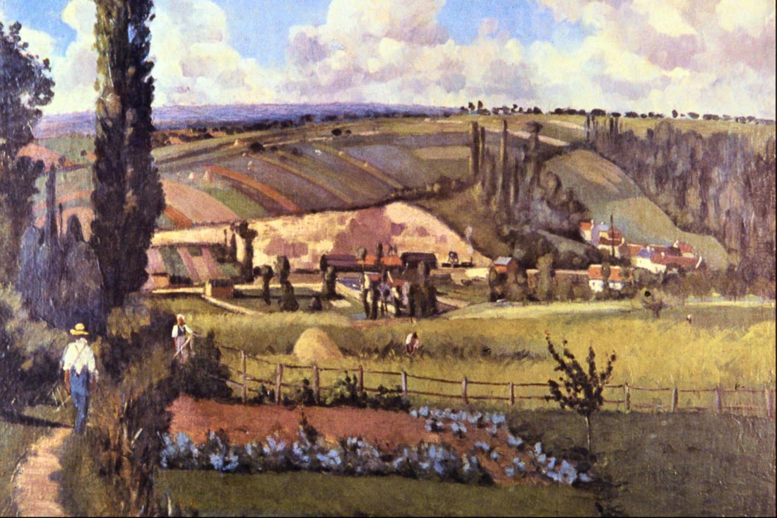 Landscape with Farm Houses - Pissarro