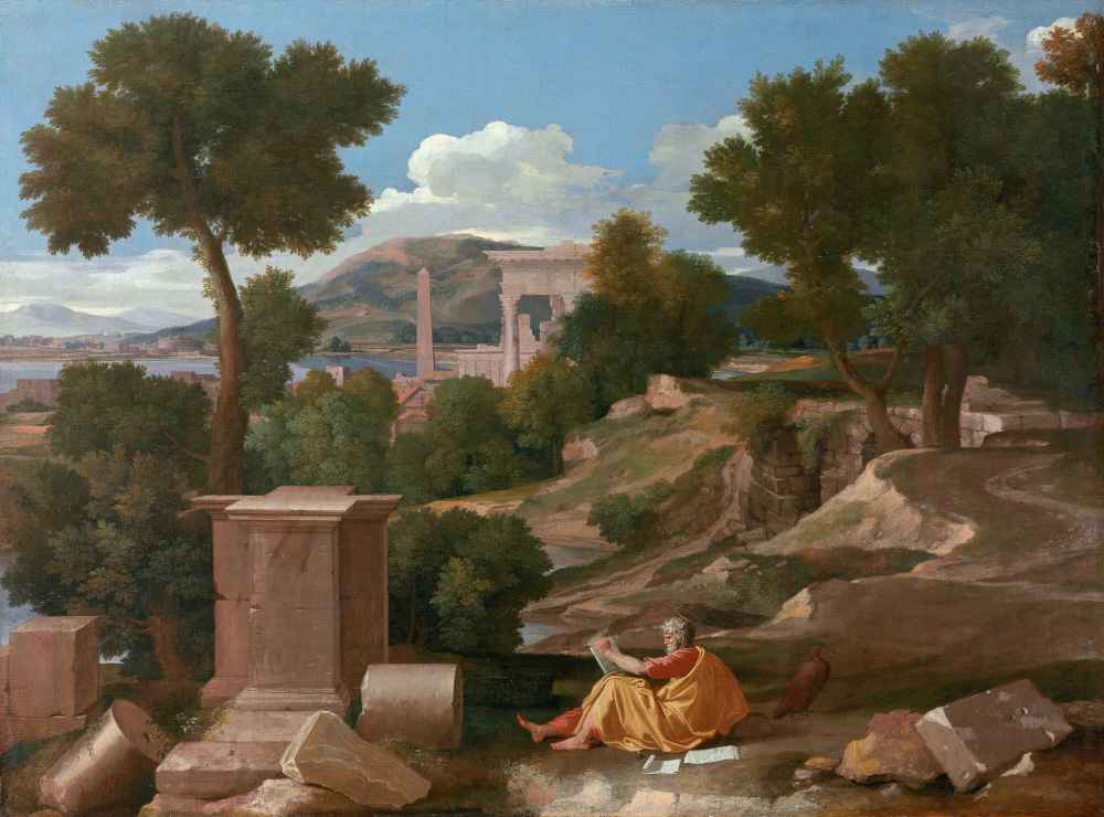 Landscape with Saint John on Patmos - Nicolas Poussin