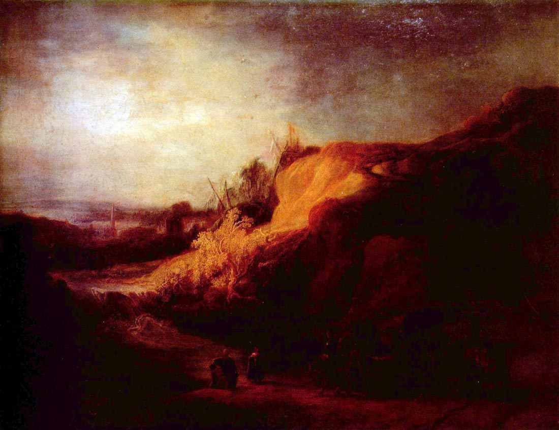 Landscape with baptism - Rembrandt