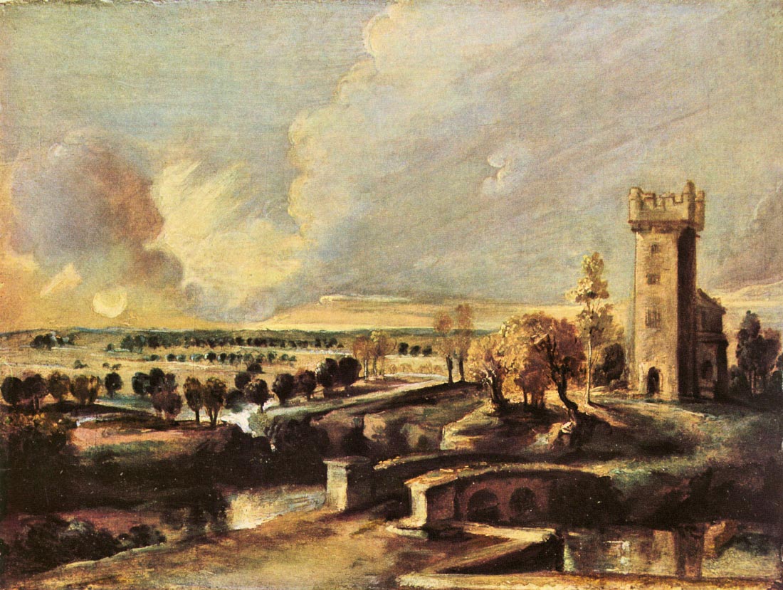 Landscape with the tower of the castle Steen - Rubens