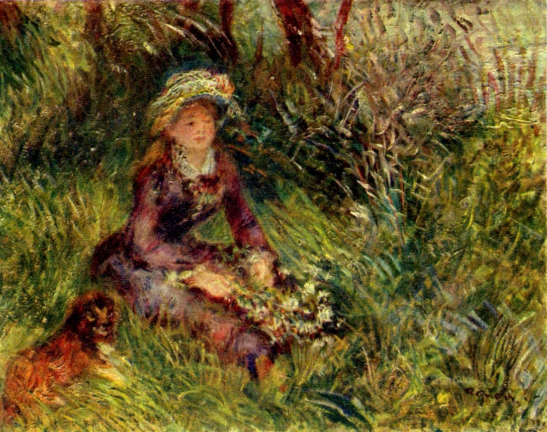 Madame Renoir with dog - Renoir