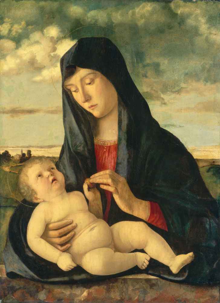 Madonna and Child in a Landscape - Giovanni Bellini