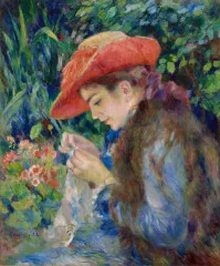 Marie-Therese Durand-Ruel Sewing - Auguste Renoir