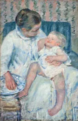 Mother About to Wash Her Sleepy Child - Mary Cassatt
