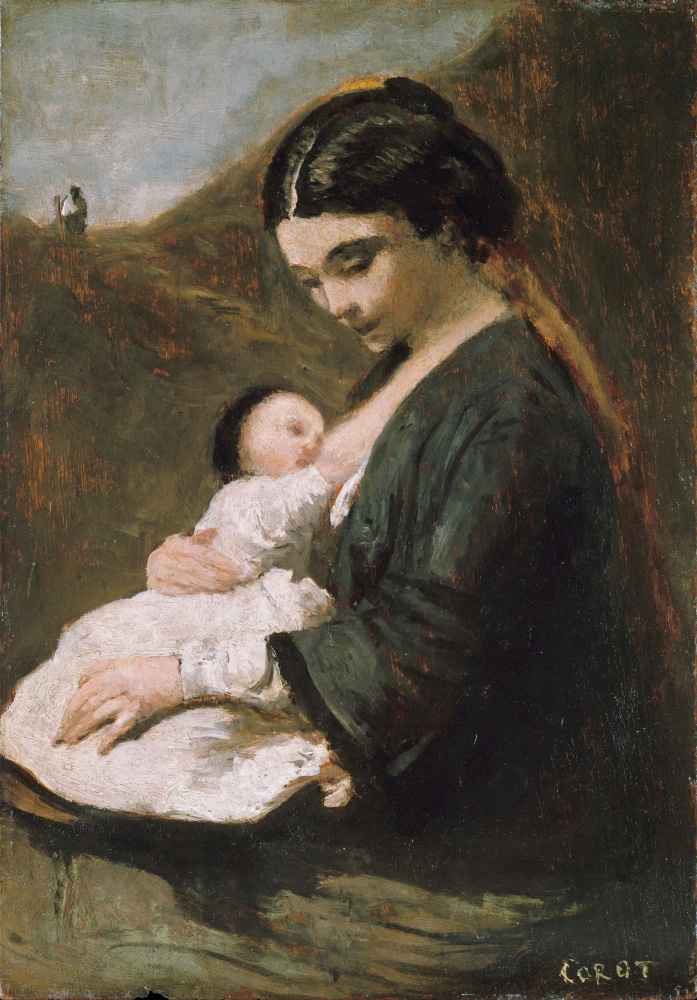 Mother and Child - Jean Baptiste Camille Corot