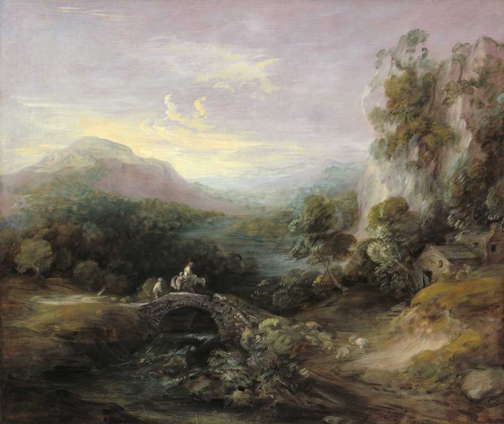 Mountain Landscape with Bridge (c. 1783-1784) - Thomas Gainsborough
