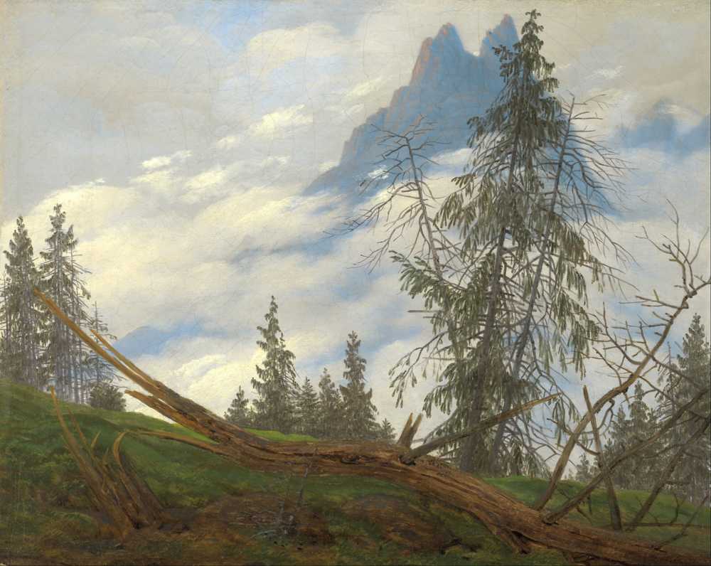 Mountain Peak with Drifting Clouds (circa 1835) - Caspar David Friedrich