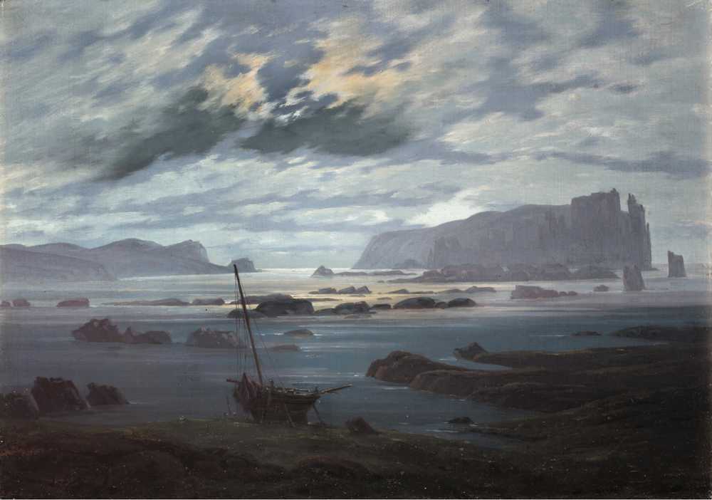 Northern Sea in the Moonlight (between 1823 and 1824) - Caspar David Friedrich