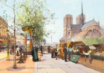 Notre Dame of Paris - Eugene Galien-Laloue