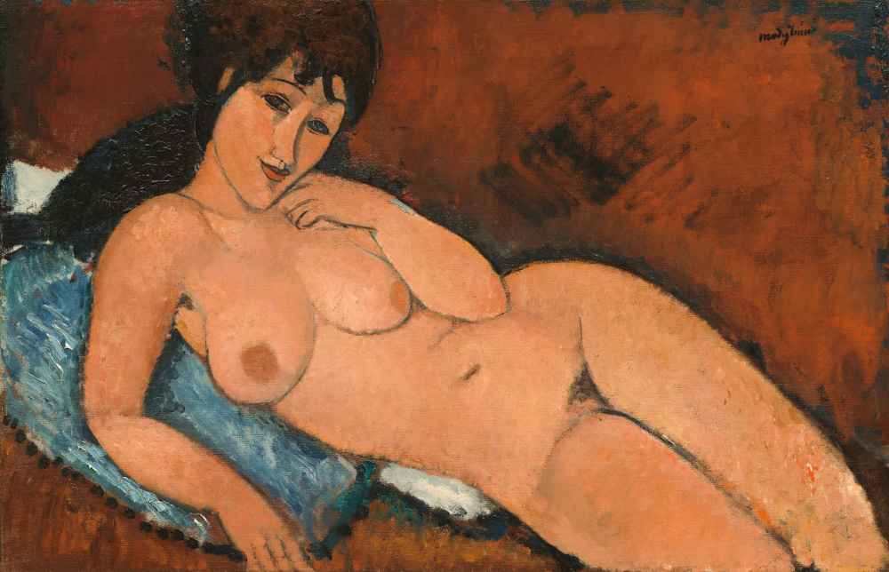 Nude on a Blue Cushion - Amedeo Modigliani