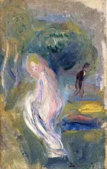 Nude with Figure in Background - Auguste Renoir