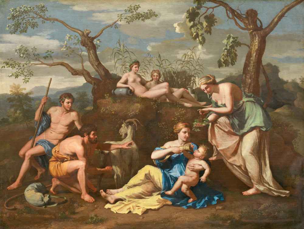 Nymphs Feeding the Child Jupiter - Nicolas Poussin
