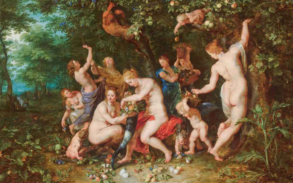 Nymphs Filling the Cornucopia - Pieter Bruegel (starszy)