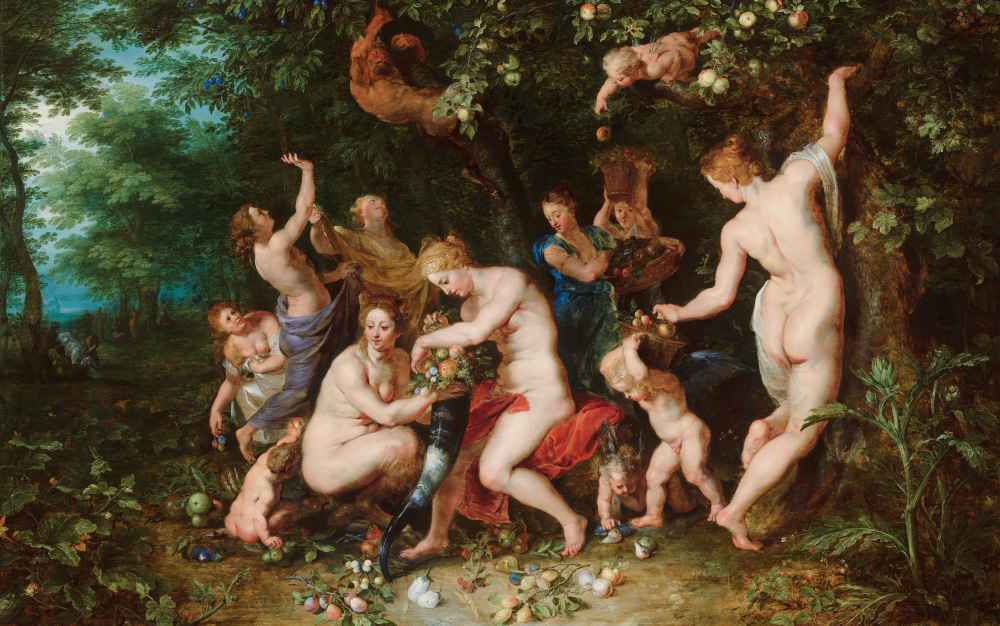 Nymphs Filling the Cornucopia - Peter Paul Rubens