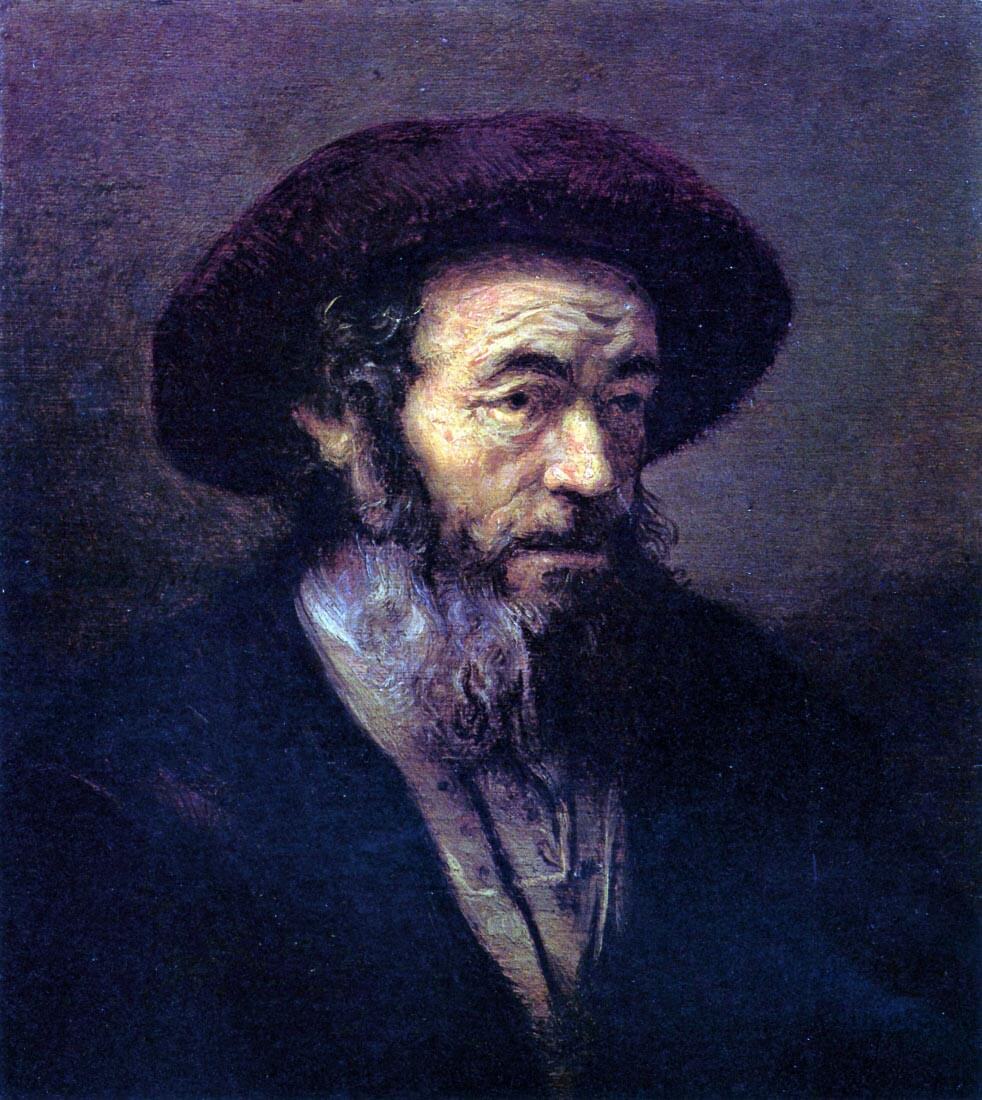 Old man with a fur cap - Rembrandt
