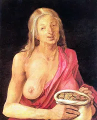 Old woman with a purse - Durer