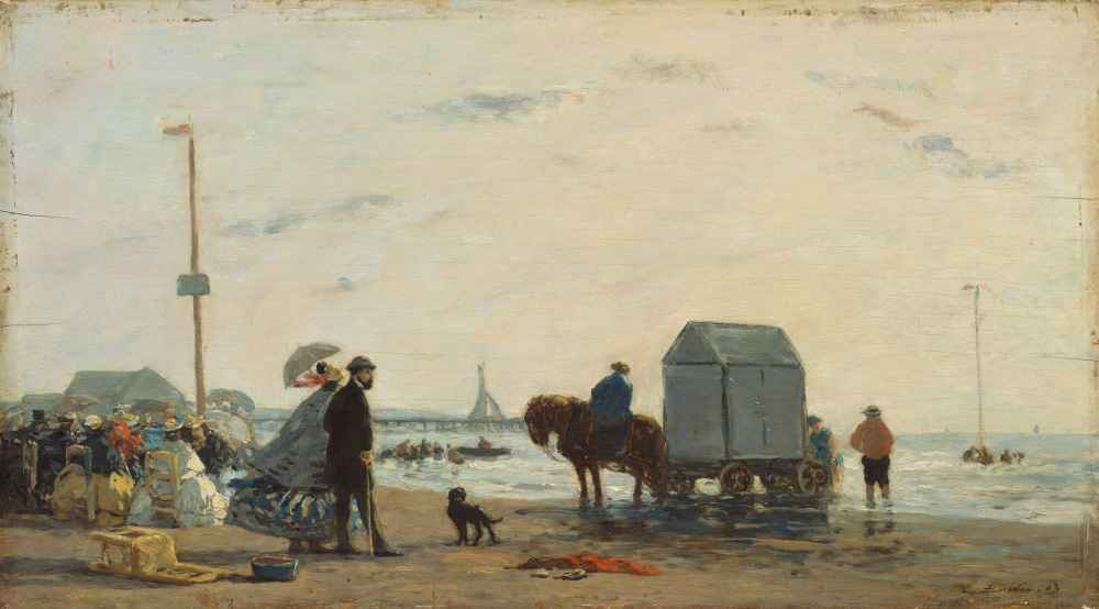 On the Beach at Trouville - Eugene Boudin