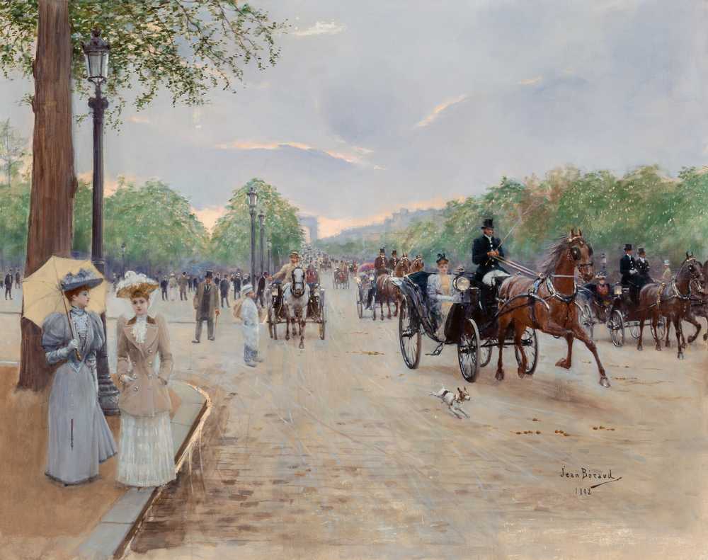 On the Champs Elysees (1892) - Jean Beraud