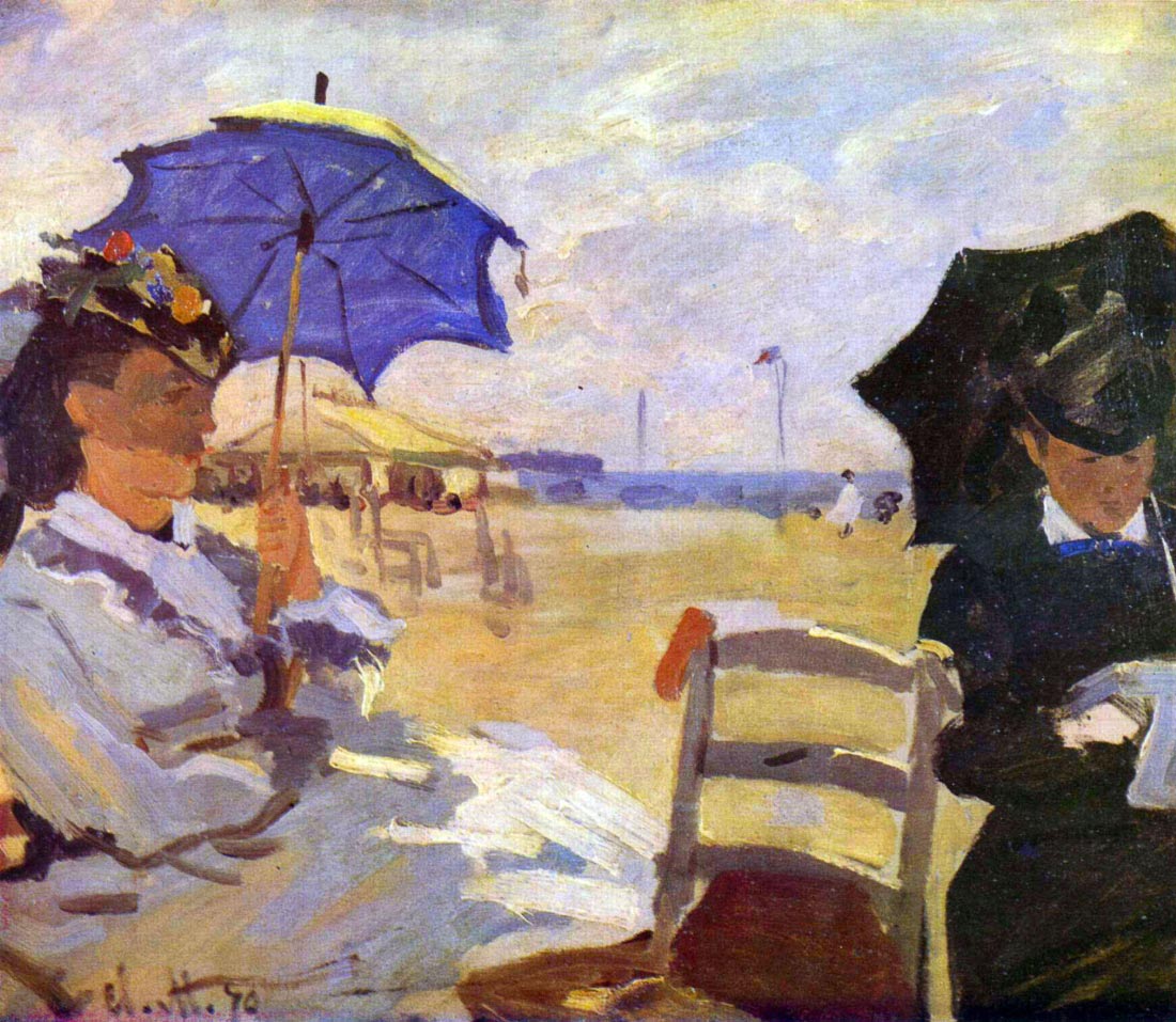 On the beach at Trouville - Monet