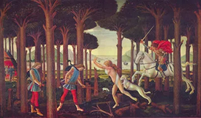 Paintings on Boccaccio Decameron First episode - Botticelli