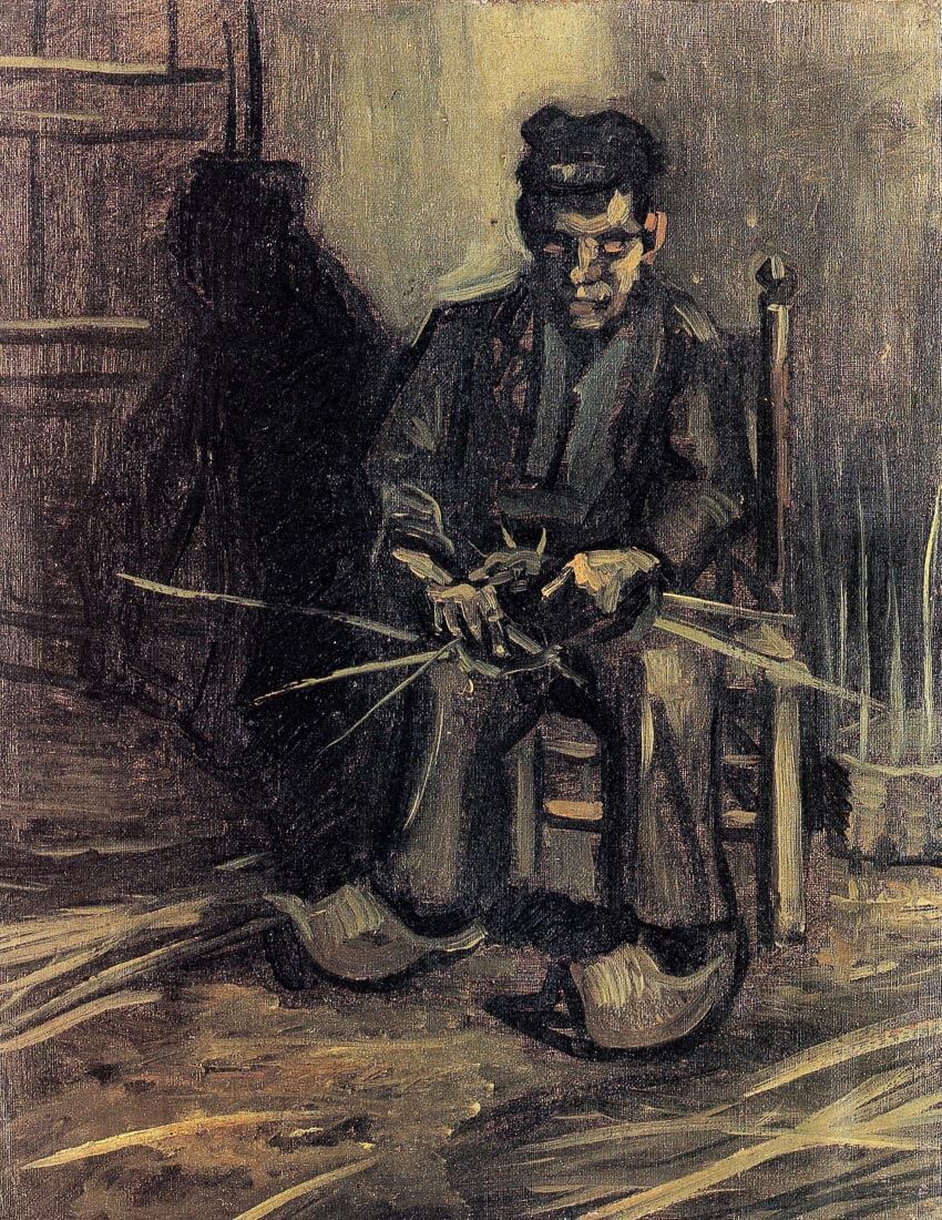 Peasant Making a Basket - Van Gogh