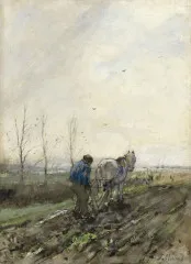 Ploegende boer - Matthijs Maris