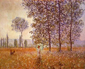 Poplars in the sunlight 1 - Monet