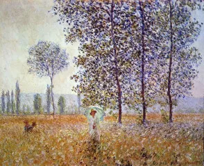 Poplars in the sunlight 2 - Monet