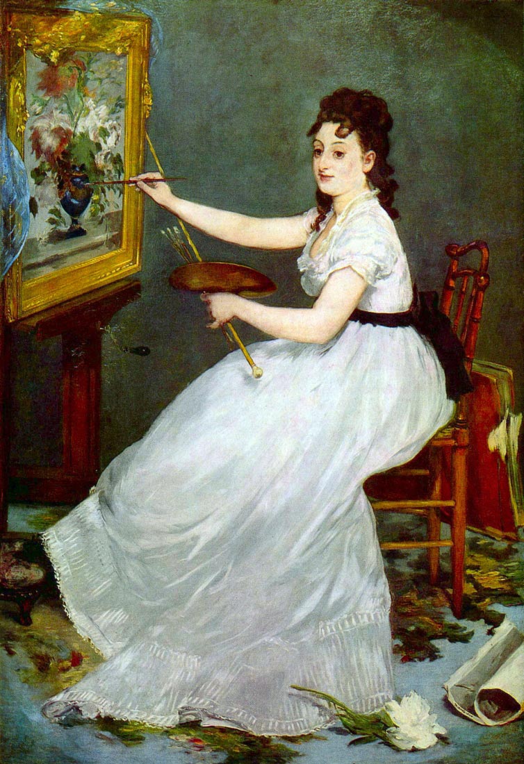 Portrait of Eva Gonzales in Manet studio - Manet
