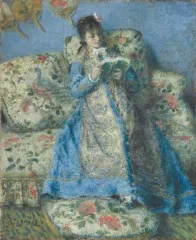 Portrait of Madame Monet (Madame Claude Monet Reading) - Auguste Renoi