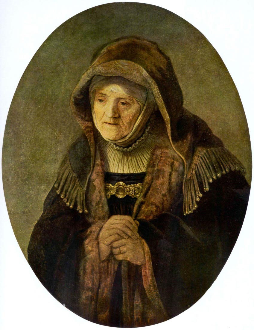 Portrait of Rembrandts mother in an Oval - Rembrandt