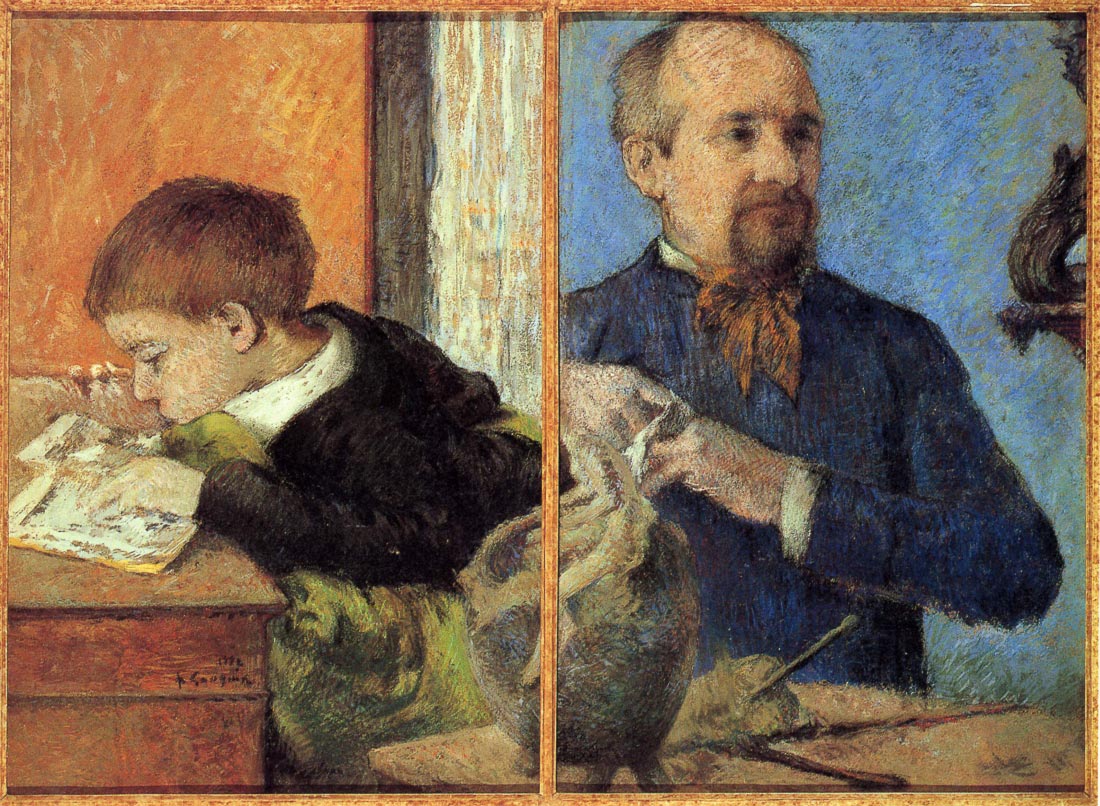 Portrait of Sculptor with Son - Gauguin