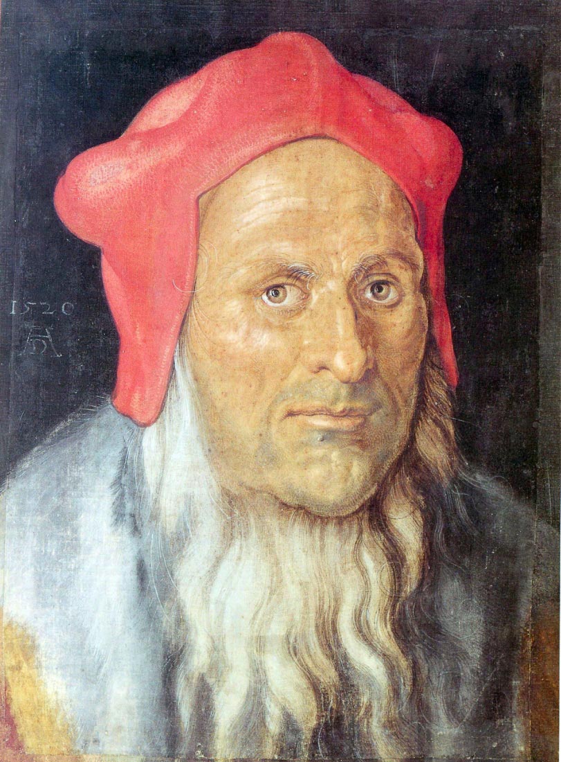 Portrait of a bearded man with red cap - Durer