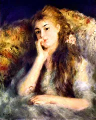 Portrait of a girl in thoughts - Renoir