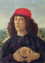 Portrait of a man with a medal of Cosimo the Elder - Botticelli