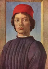 Portrait of a young man with red hat 2 - Botticelli