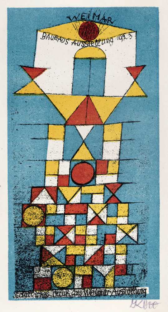 Postcard on the occasion of the ‘Lofty person’ exhibition in Bauhaus (... - Klee