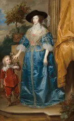 Queen Henrietta Maria with Sir Jeffrey Hudson - Antoon van Dyck