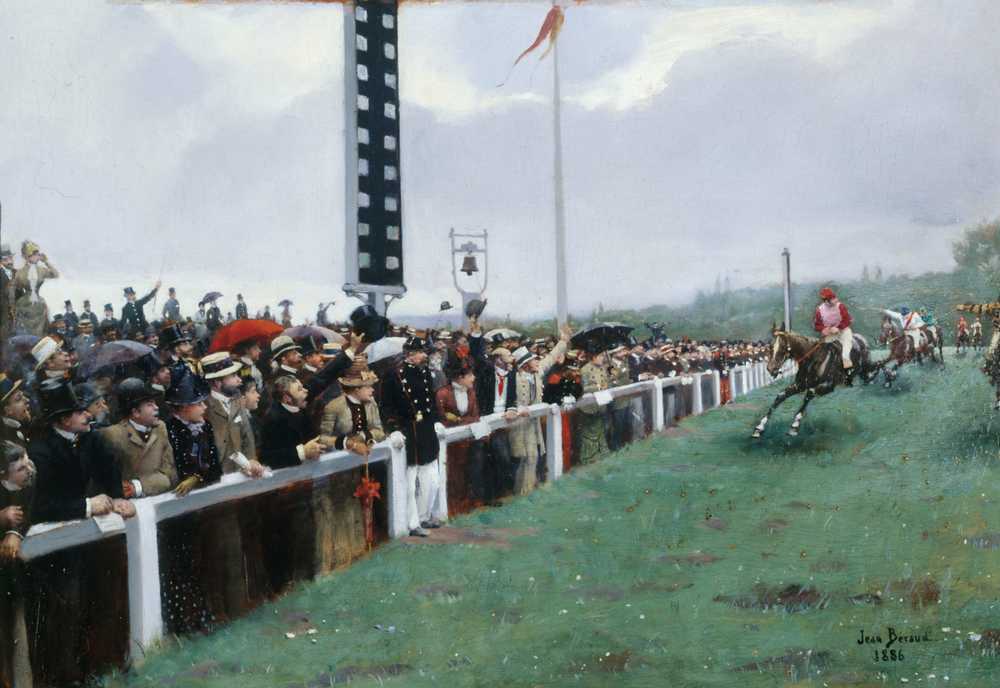 Races at Longchamp; the arrival at the post (1886) - Jean Beraud