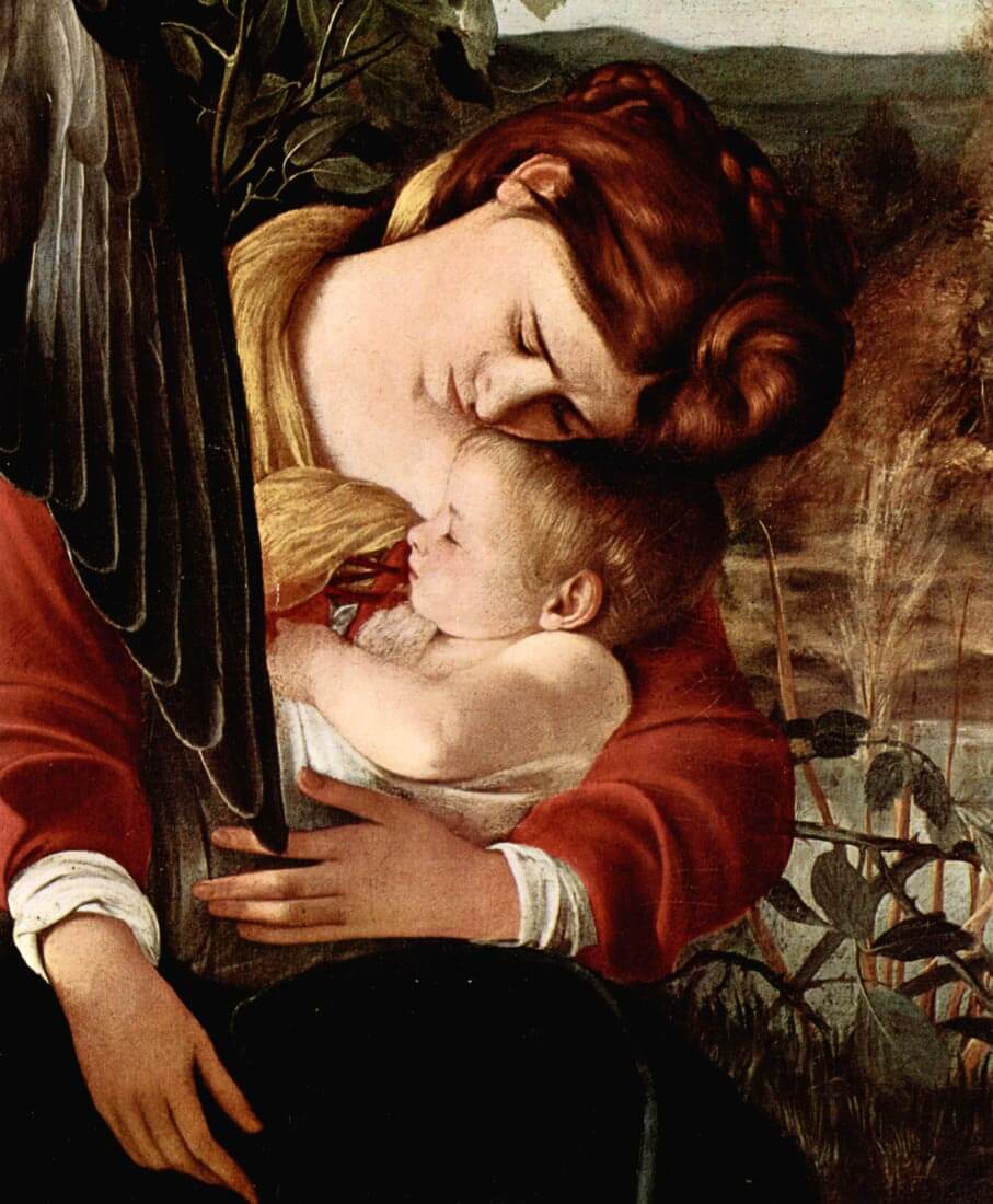 Resting on the Flight into Egypt detail 2 - Caravaggio