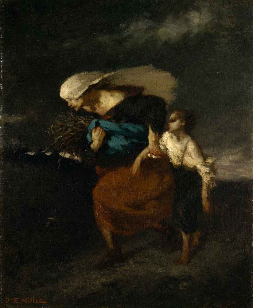 Retreat from the Storm - Jean Francois Millet