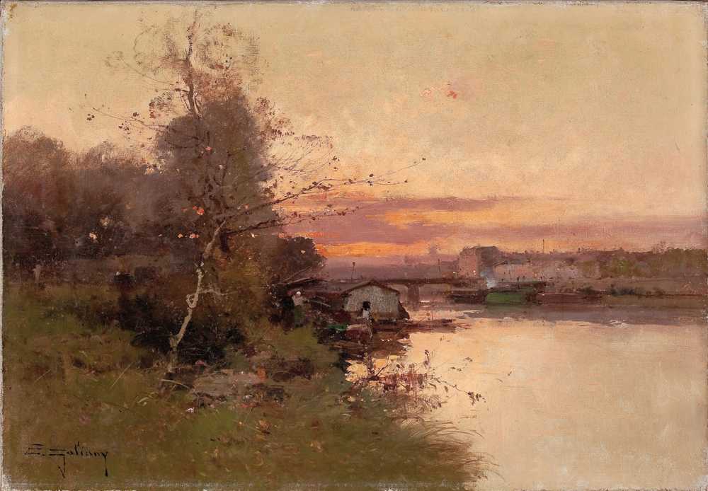 River at Sunset - Eugene Galien-Laloue