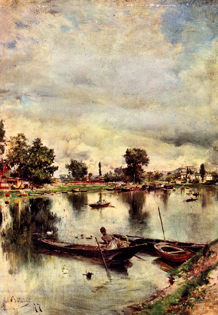 River landscape - Giovanni Boldini