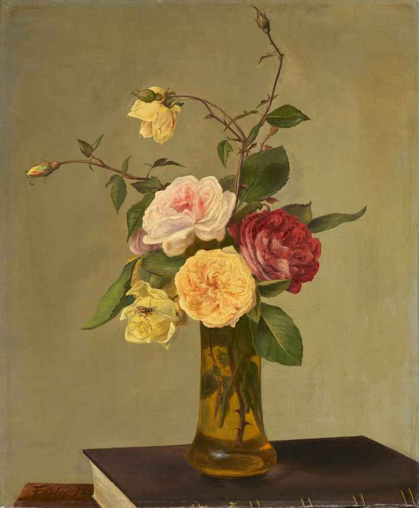 Roses in a Vase 2 - Henri Fantin-Latour
