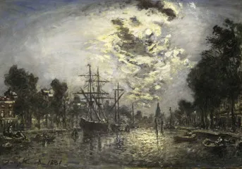 Rotterdam in the Moonlight - Johan Barthold Jongkind