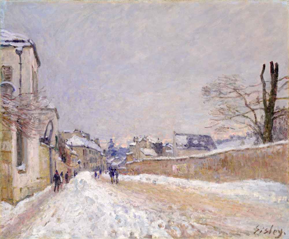 Rue Eugène Moussoir at Moret - Winter - Alfred Sisley