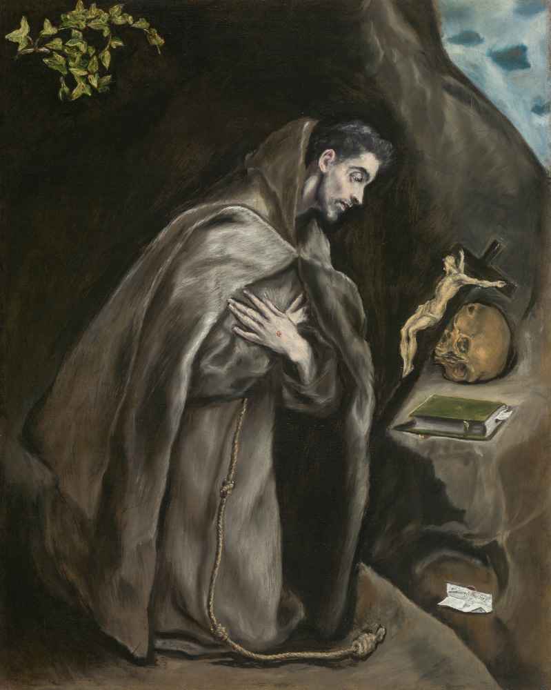 Saint Francis Kneeling in Meditation - El Greco
